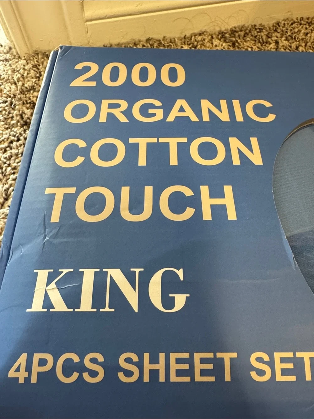2000 Organic Cotton Touch King 4PCS Sheet Set - Blue